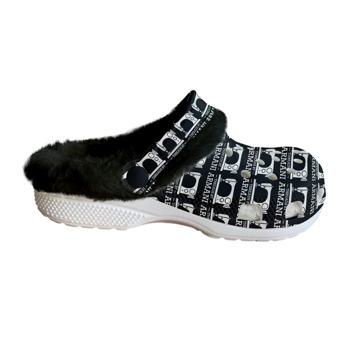 Fuzzy Crocs (Black Fuzz)