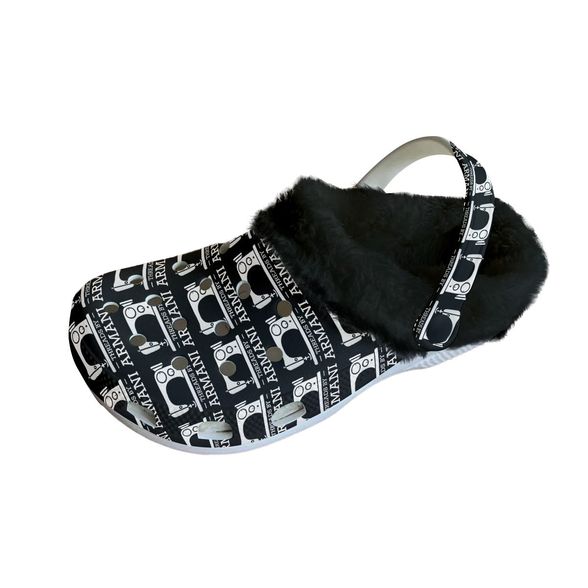 Fuzzy Crocs (Black Fuzz)